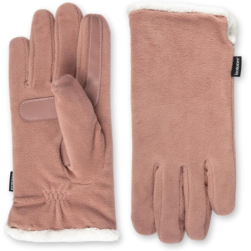 Women's Blush Comfortable Stretch Fleece Lining Microluxe Cold Weather Gloves